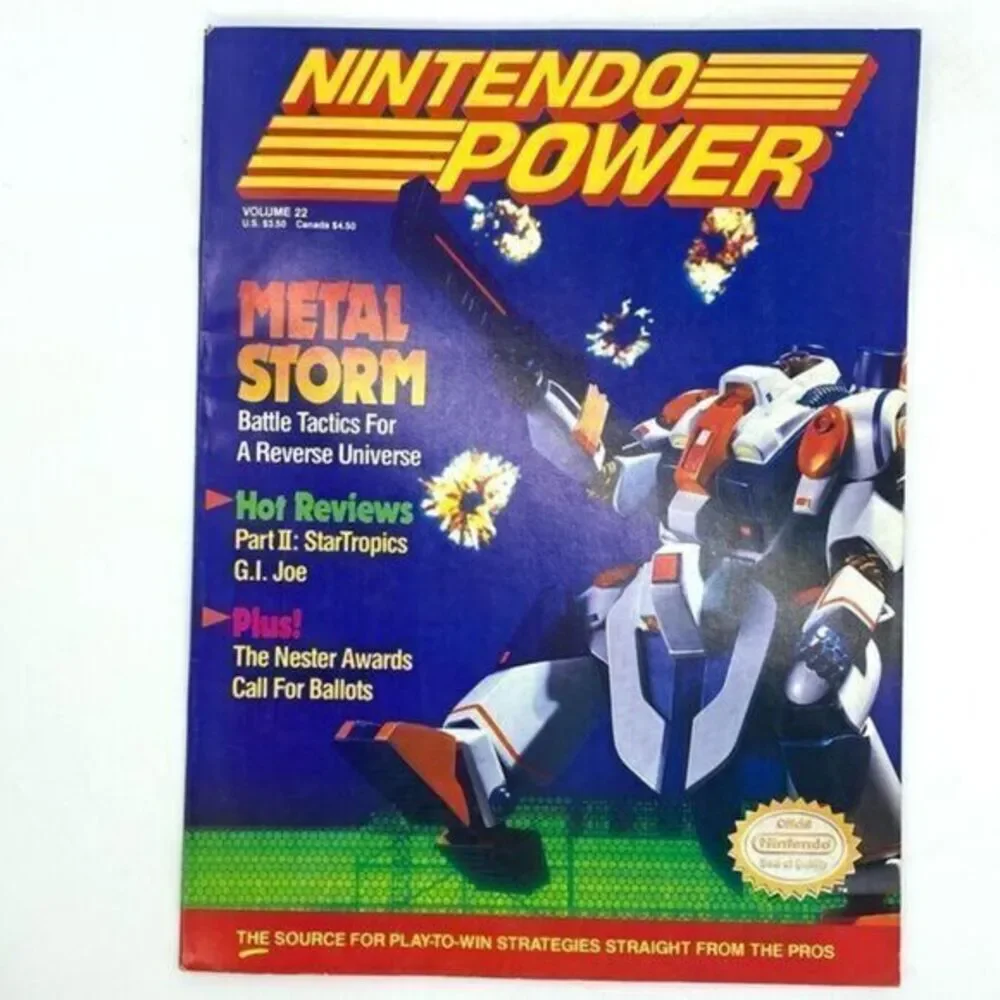 Nintendo Power Magazine #22 Metal Storm With Battletoads Poster March 1991